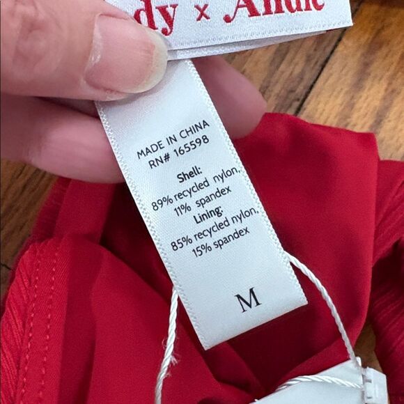 Andie String Bikini Set Ribbed Flame Red size M NWT/NWOT - Picture 5 of 8
